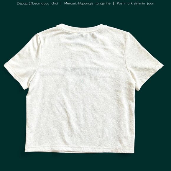 Cream Milano crop top with green embroidery 💚✨ - Picture 3 of 5